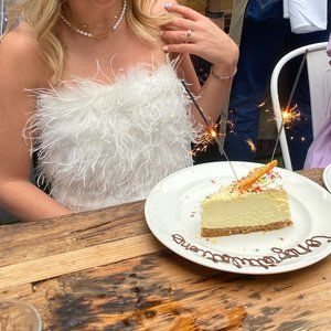 12th Tribe Chanel White Faux Feather Top